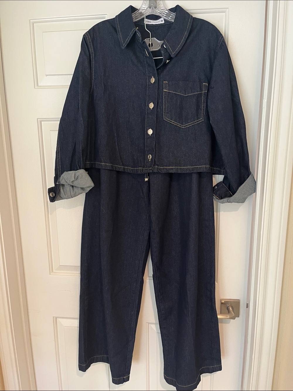 Dark Wash Denim Pants and Crop Jacket